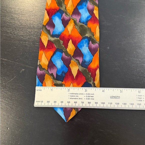 Jerry Garcia Orange Multicolored Abstract Mens Neck Tie Classic Width - Picture 6 of 7